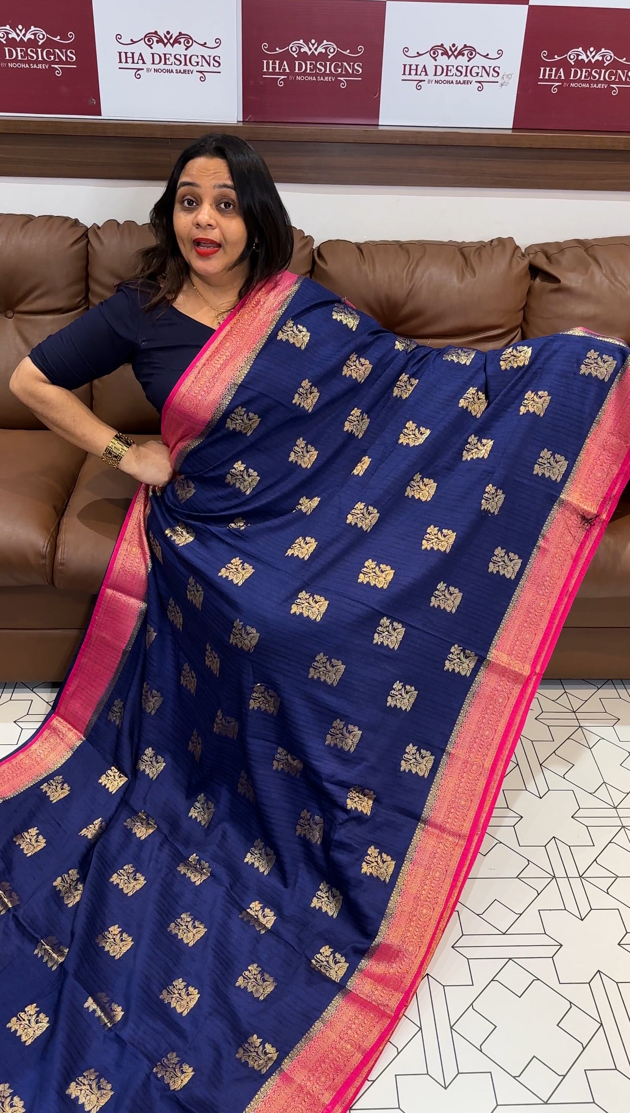 SEMI BANARASI SAREES - IHA 19492