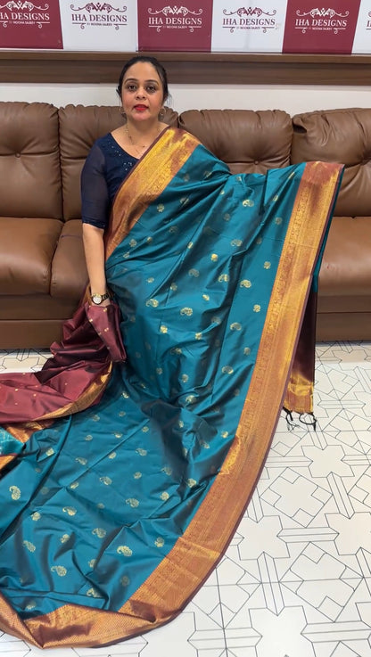 BUDGET BUY SEMI KANCHIPURAM SAREE - IHA 16348