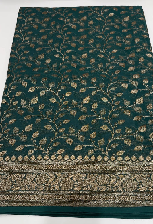 GEORGETTE BANARASI SAREES - IHA 19958