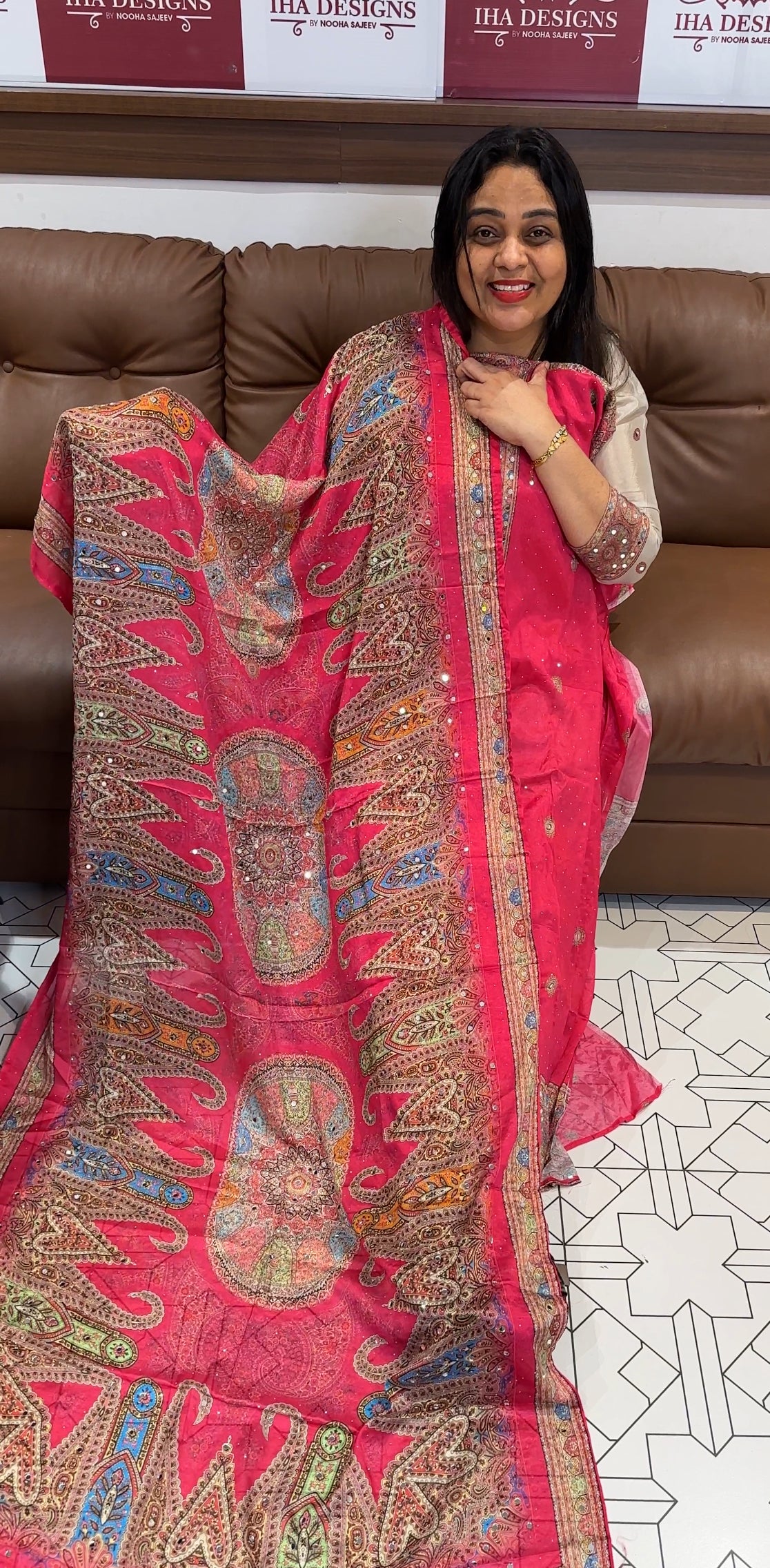 CRAPE SILK UNSTITCHED SALWAR SUITS - IHA 22482