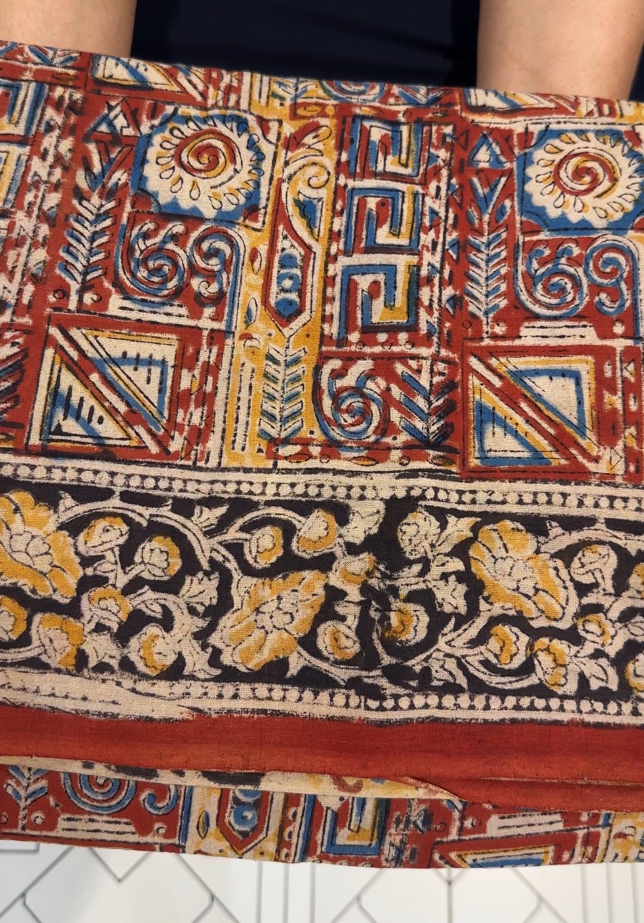 COTTON KALAMKARI PRINTED SAREE - IHA 17843