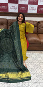 HANDLOOM COTTON ALINE TOP BOTTOM AND DUPATTA  - IHA 16594