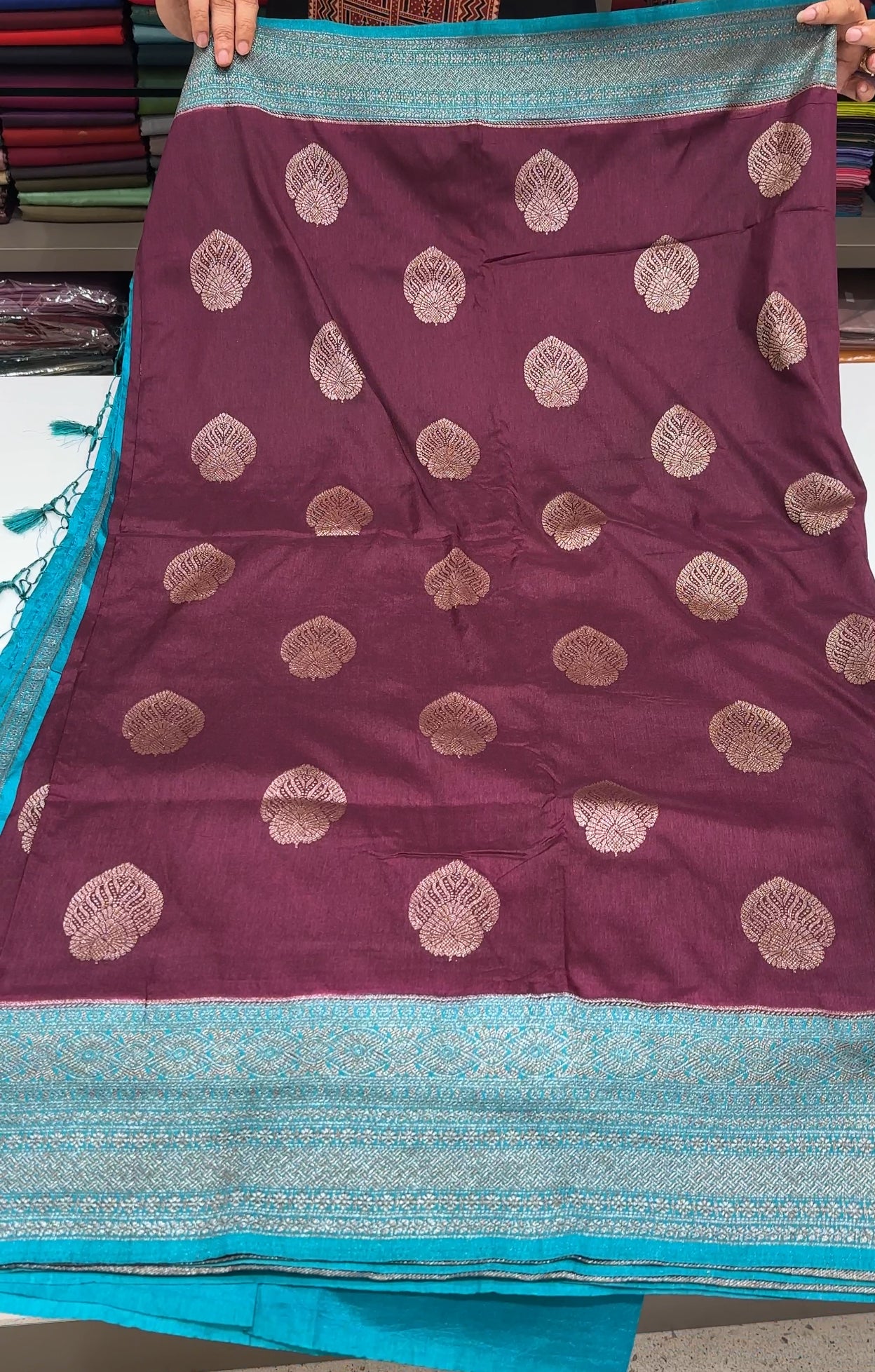 SEMI BANARASI SAREES - IHA 19766