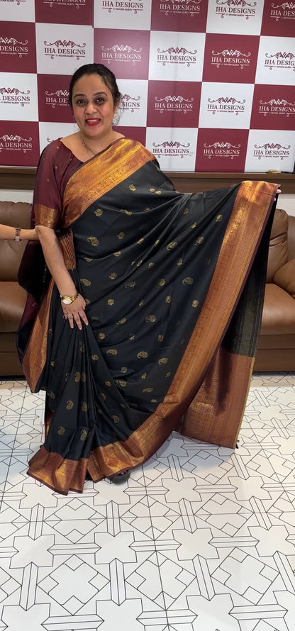 BUDGET BUY SEMI KANCHIPURAM SAREE - IHA 16348