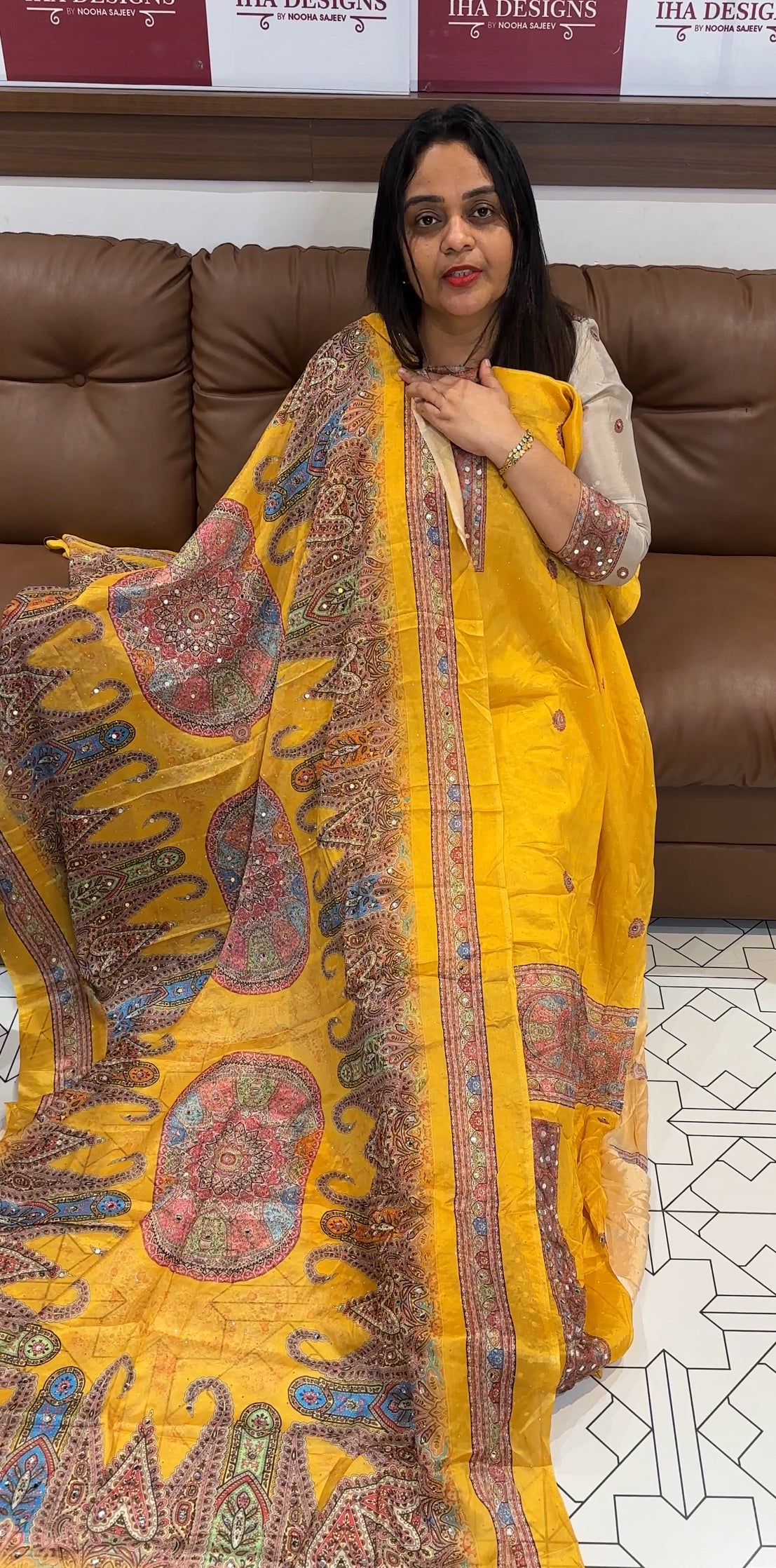 CRAPE SILK UNSTITCHED SALWAR SUITS - IHA 22482