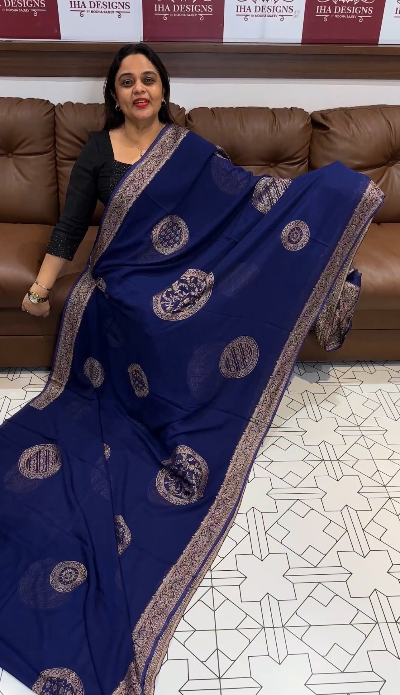 GEORGETTE BANARSI SAREE - IHA 19965