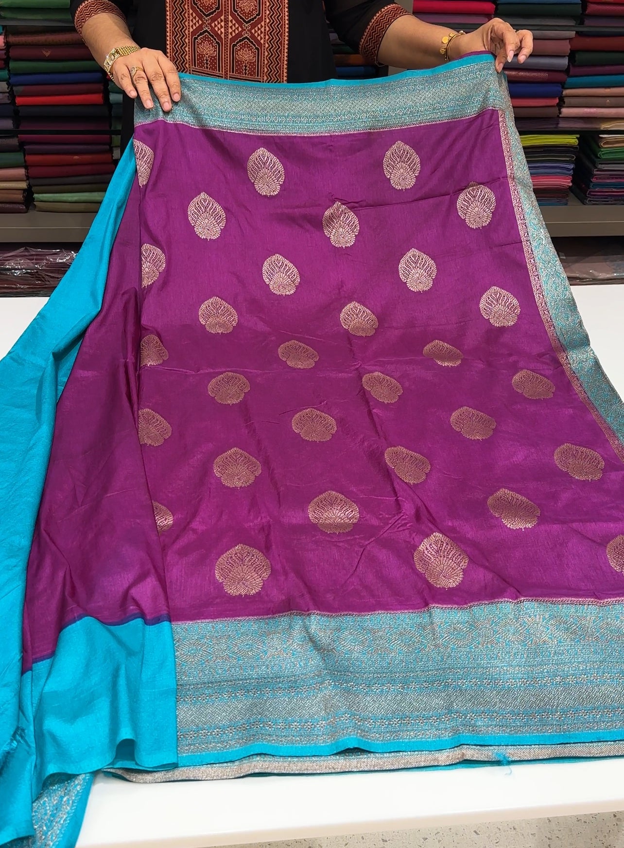 SEMI BANARASI SAREES - IHA 19766