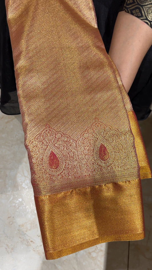 DESIGNER TISSUE KANCHIPURAM SILK SAREE - IHA 19866