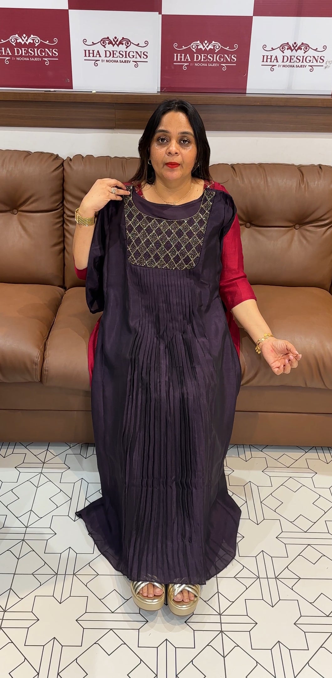 IHA'S IN-HOUSE SEMI RAW SILK ALINE TOPS - IHA 28843