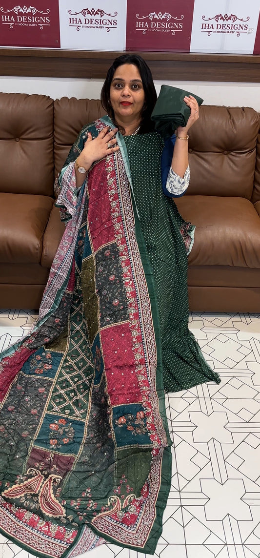 CRAPE SILK UNSTITCHED SALWAR SUITS - IHA 25111