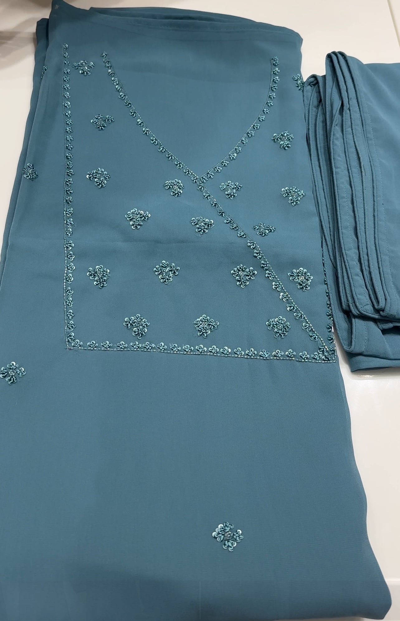 FAUX GEORGETTE UNSTITCHED SALWAR SUITS - IHA 22990