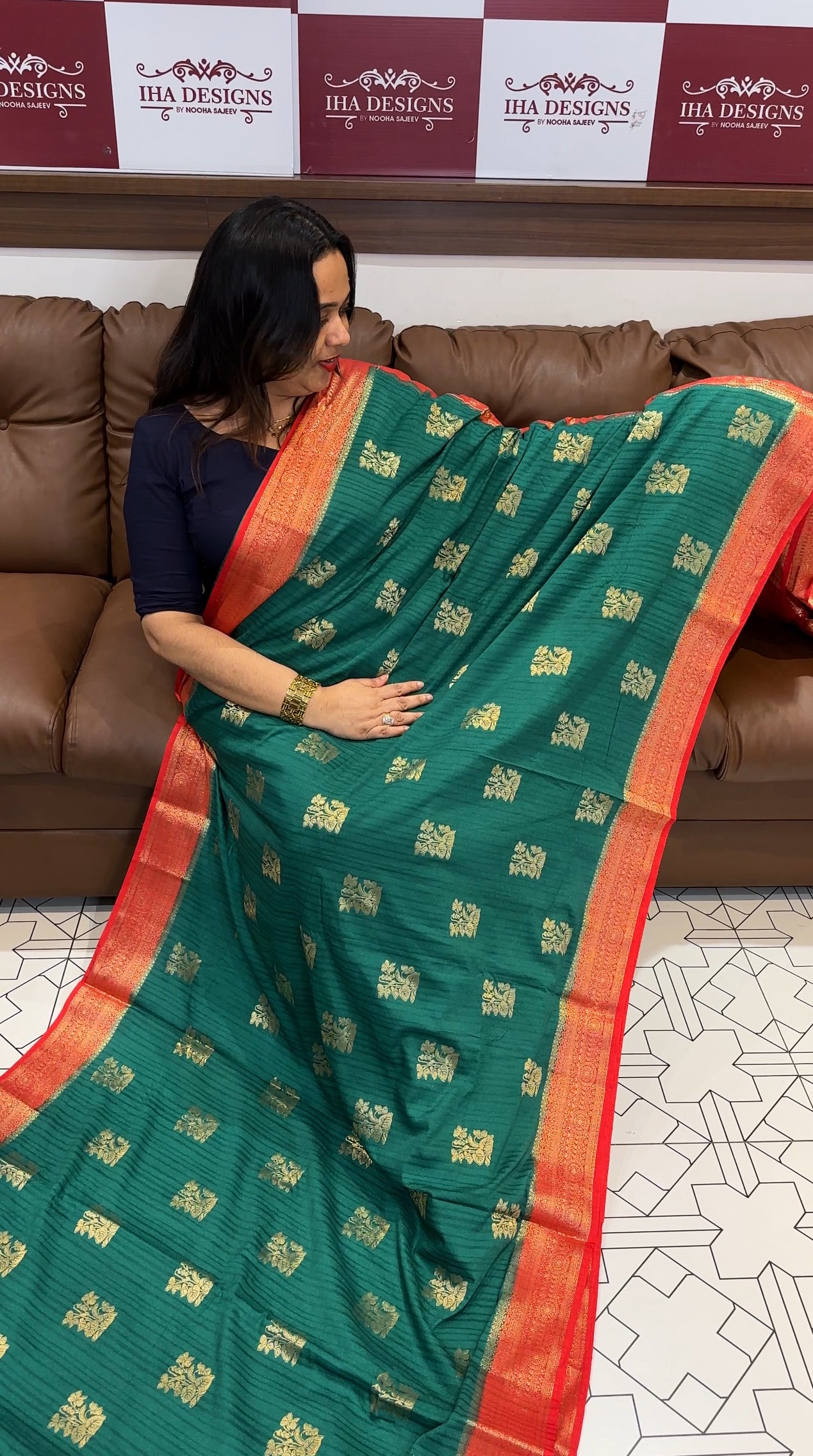 SEMI BANARASI SAREES - IHA 19492