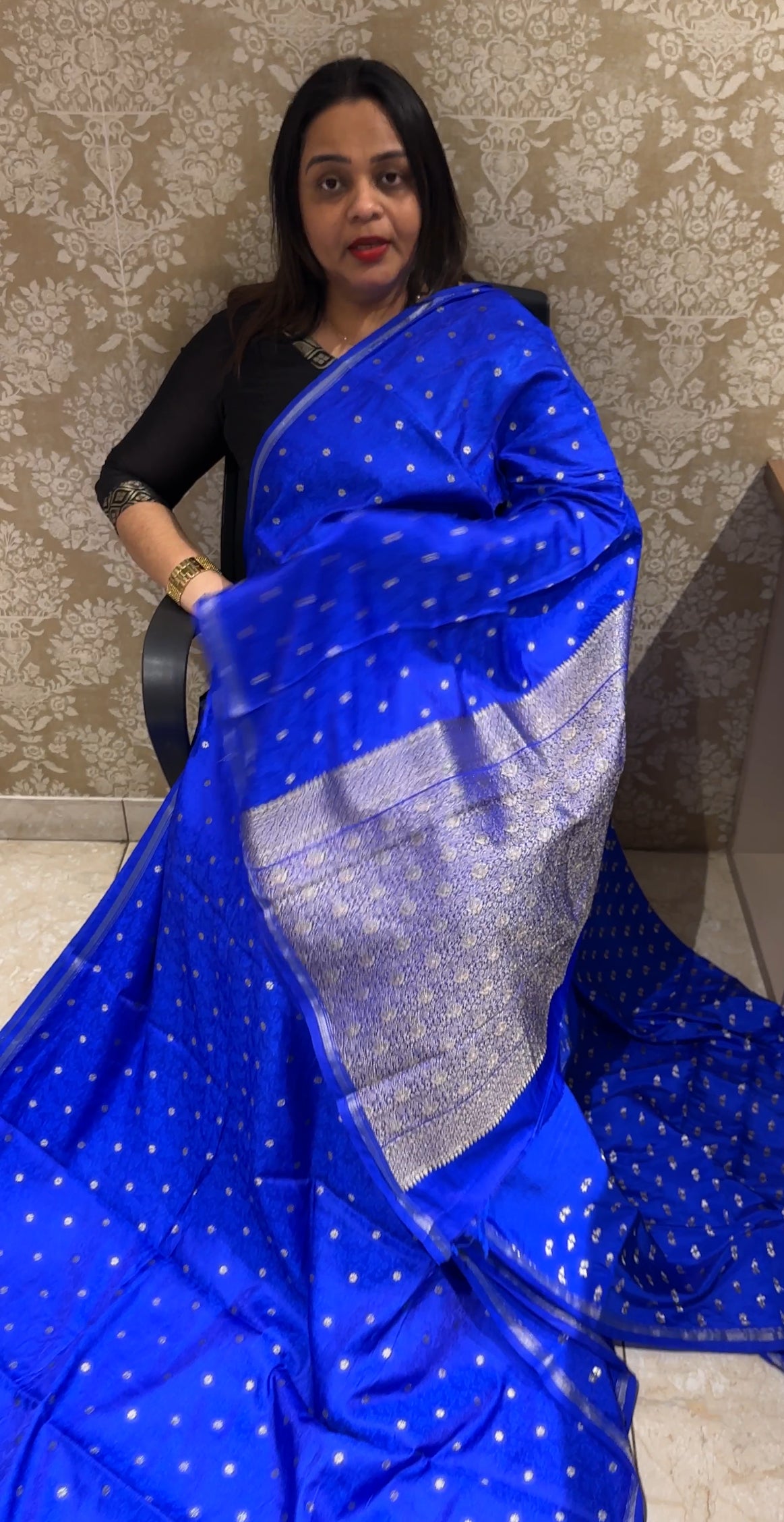 SEMI BANARASI SAREE - IHA 19867