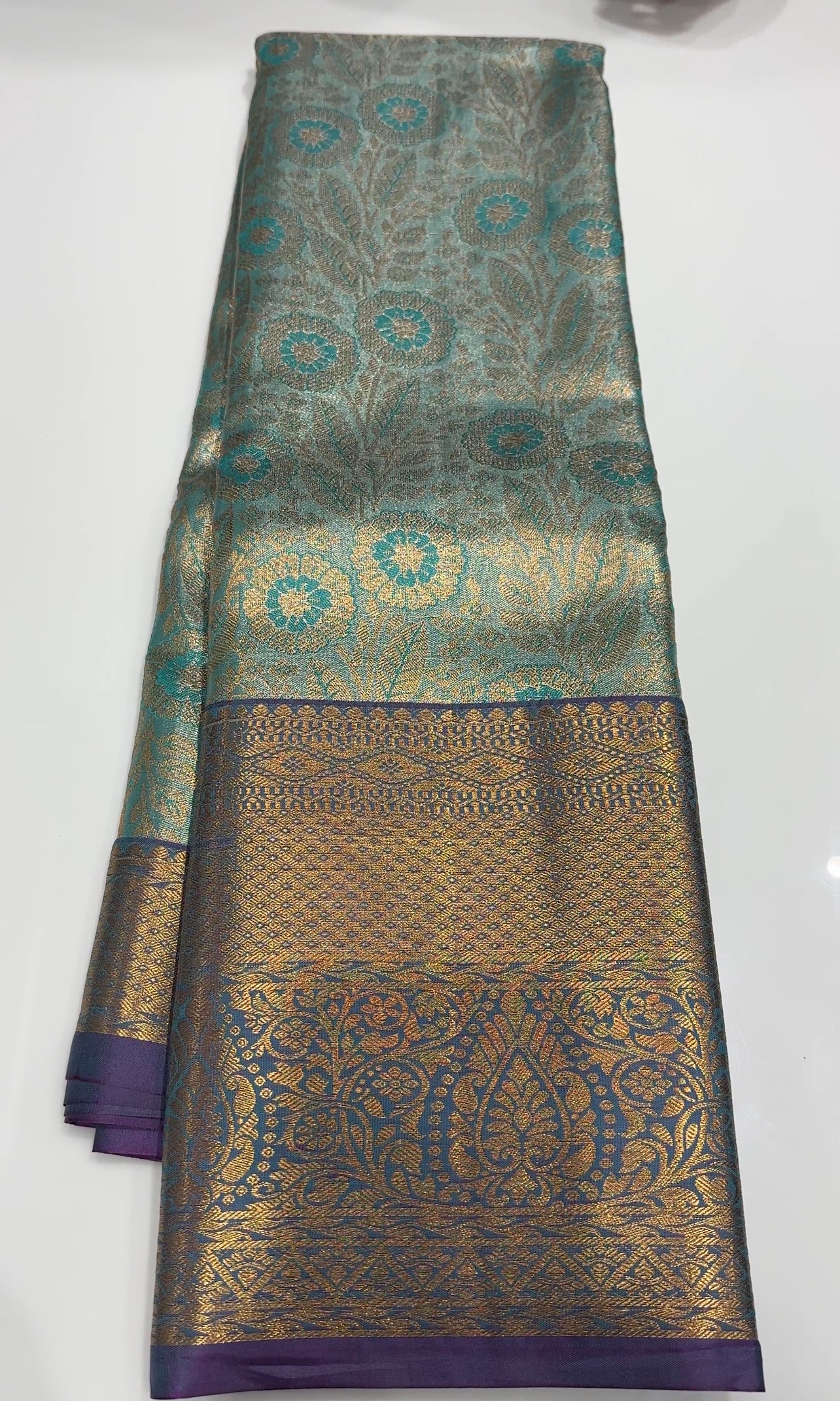 DESINGNER TISSUE KANCHIPURAM SAREES - IHA 19897