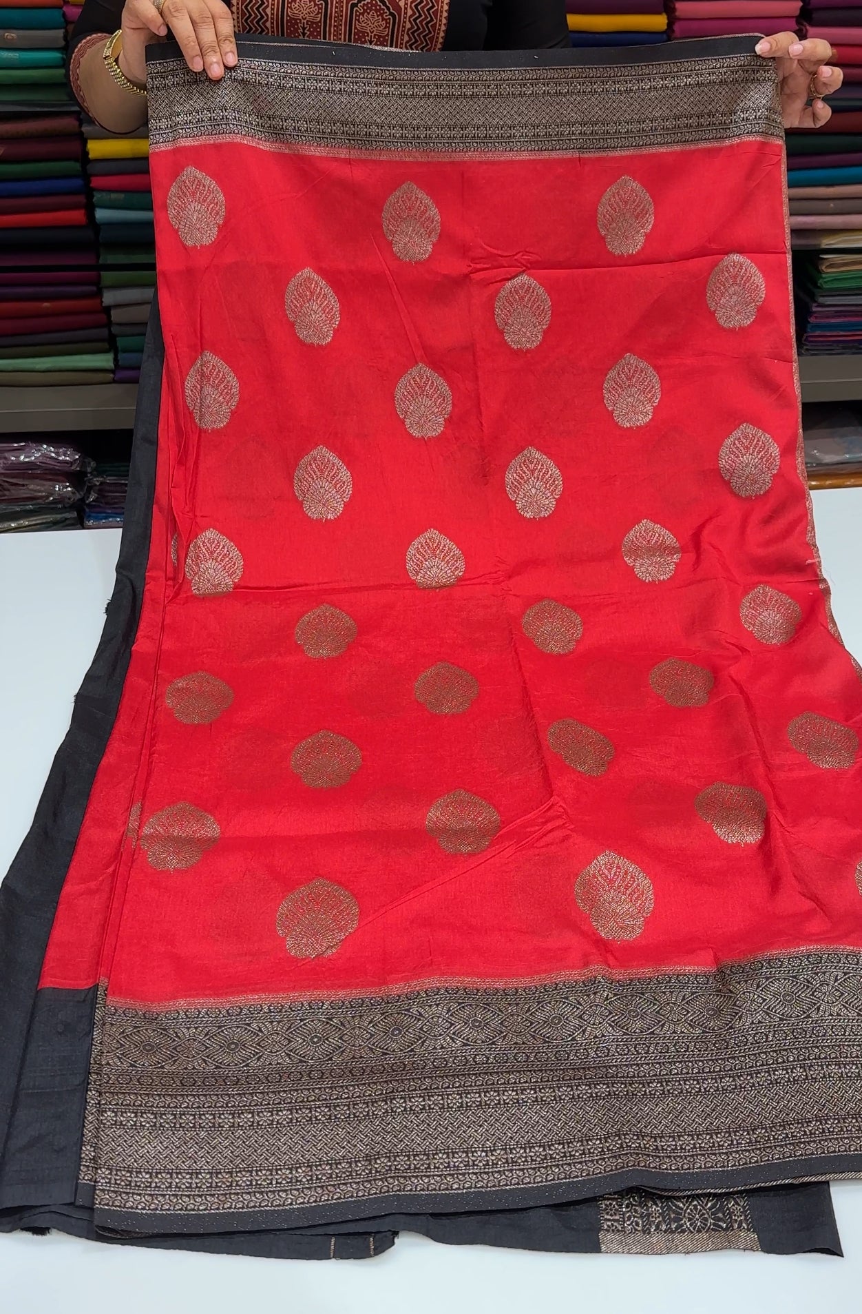 SEMI BANARASI SAREES - IHA 19766