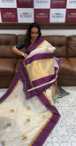 DESIGNER KERALA CREAM SAREES - IHA 16005