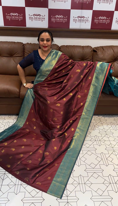 BUDGET BUY SEMI KANCHIPURAM SAREE - IHA 16348