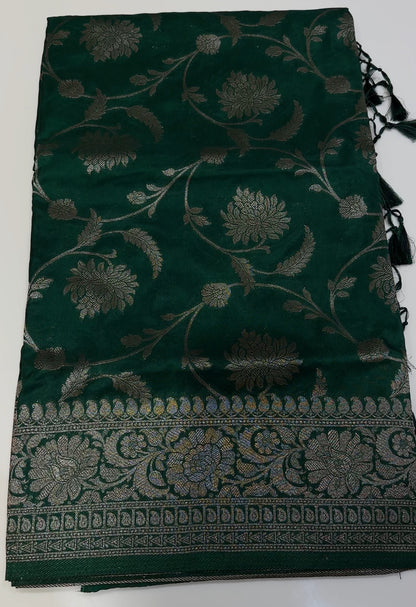 SEMI BANARASI SAREES - IHA 17031