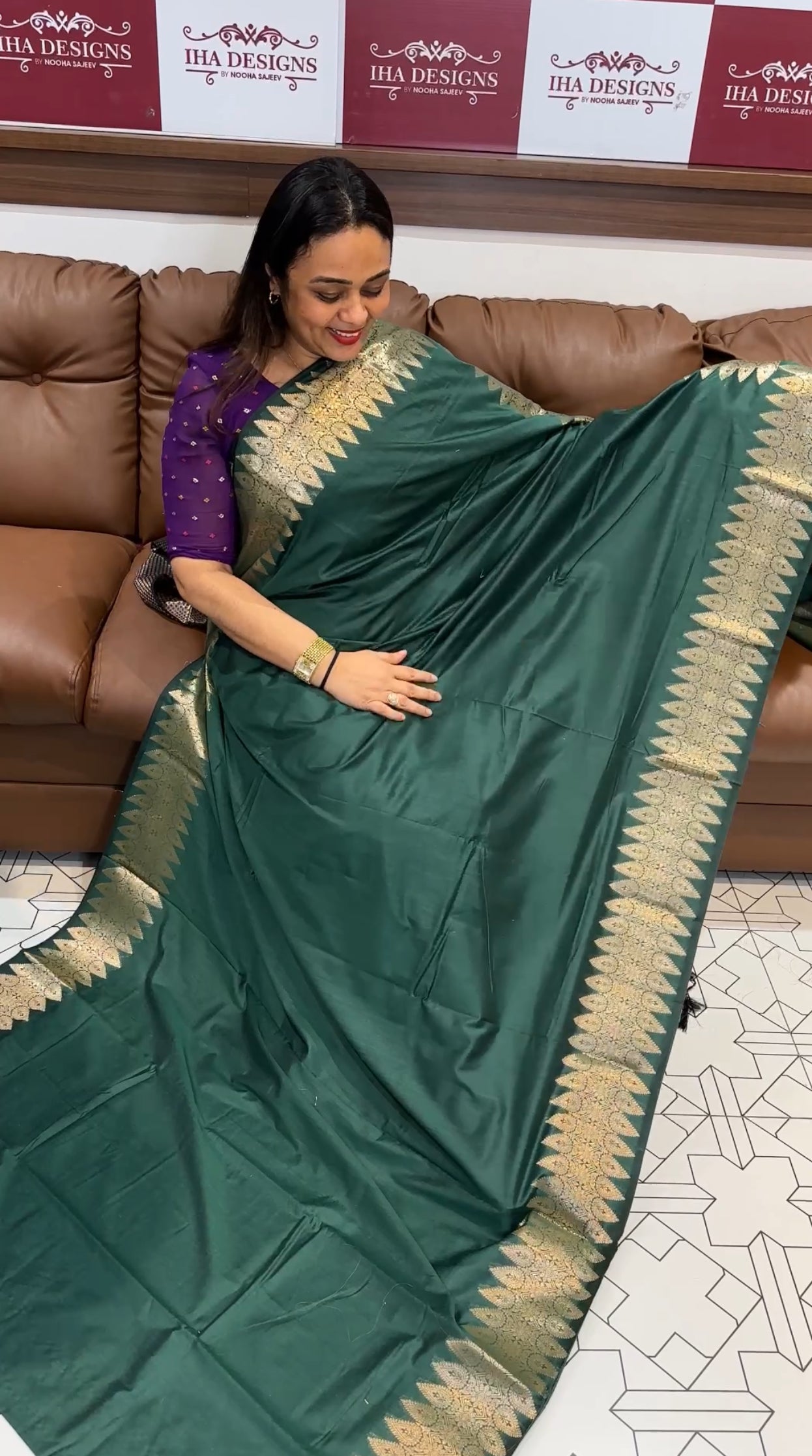 BUDGET BUY SEMI BANARSI SAREES - IHA 19856