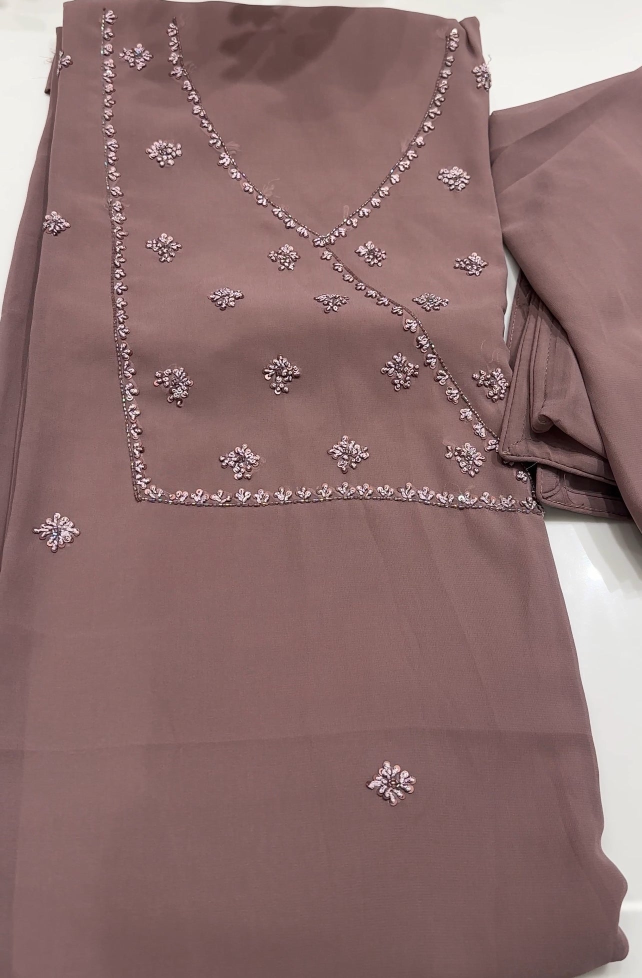 FAUX GEORGETTE UNSTITCHED SALWAR SUITS - IHA 22990