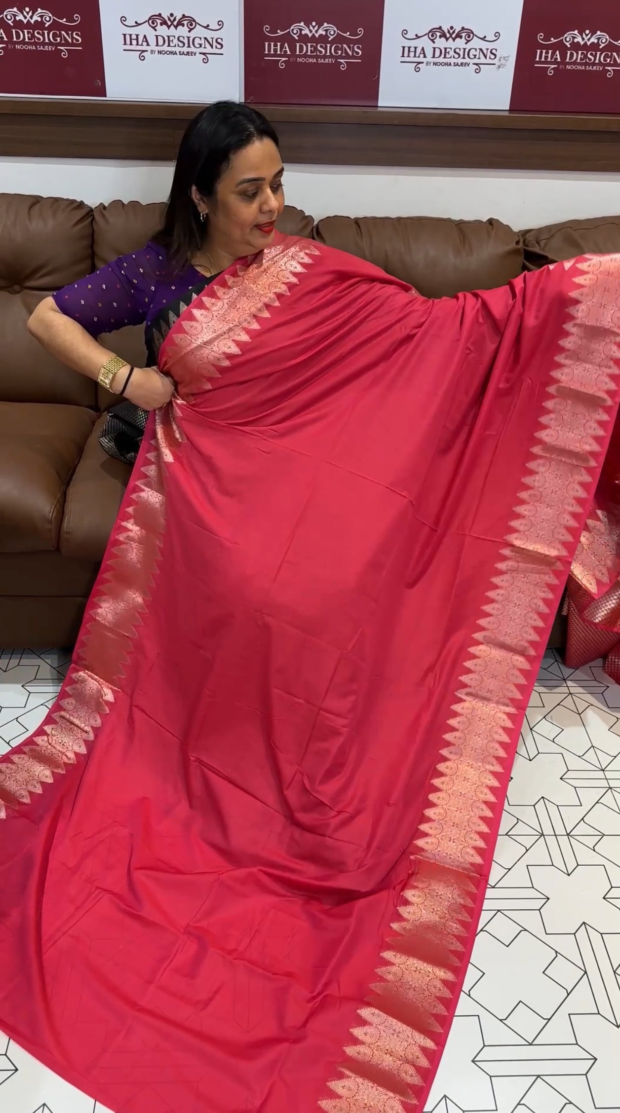 BUDGET BUY SEMI BANARSI SAREES - IHA 19856