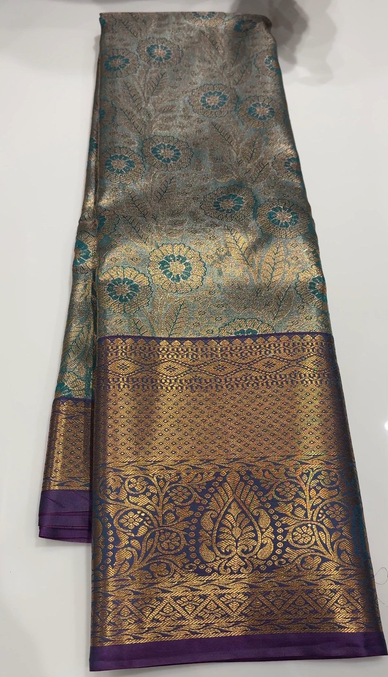 DESINGNER TISSUE KANCHIPURAM SAREES - IHA 19897