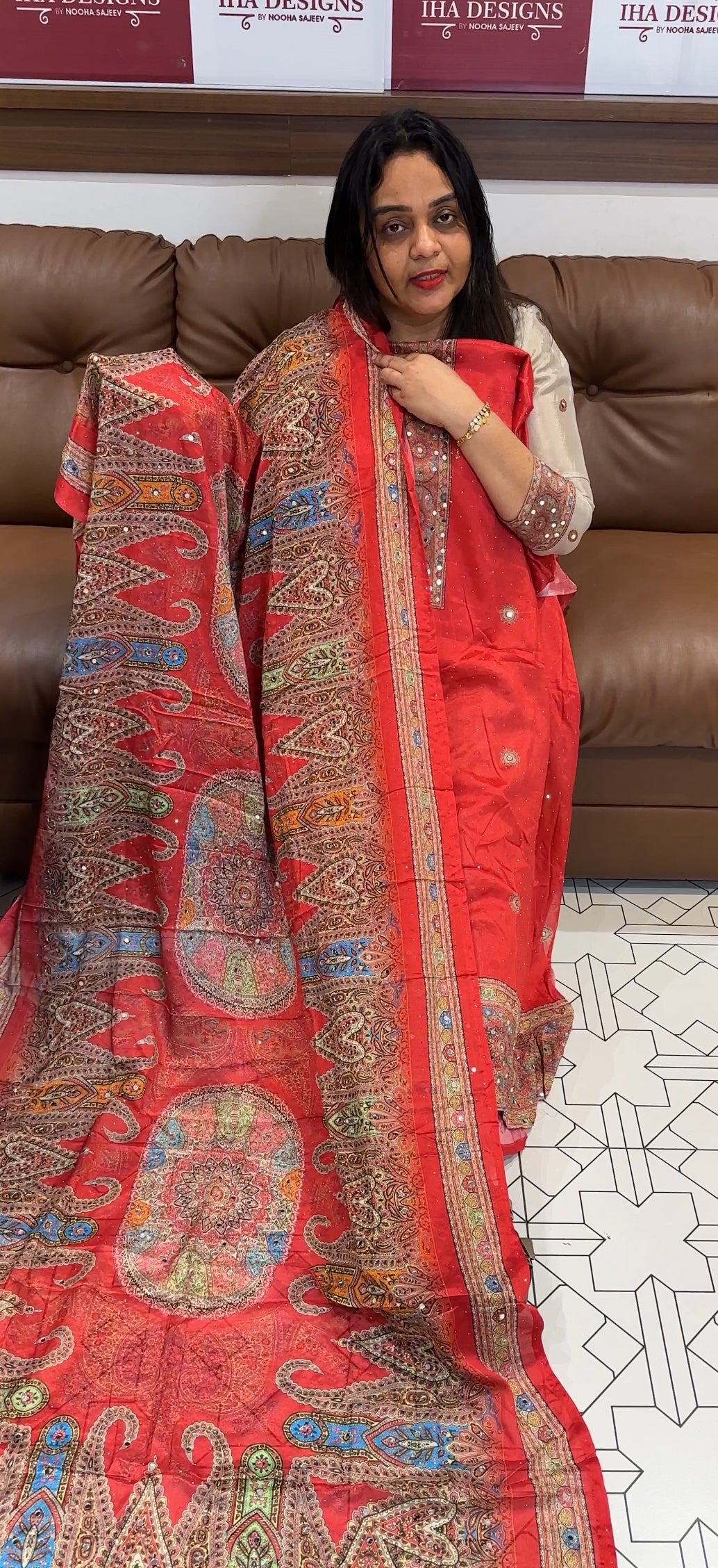 CRAPE SILK UNSTITCHED SALWAR SUITS - IHA 22482