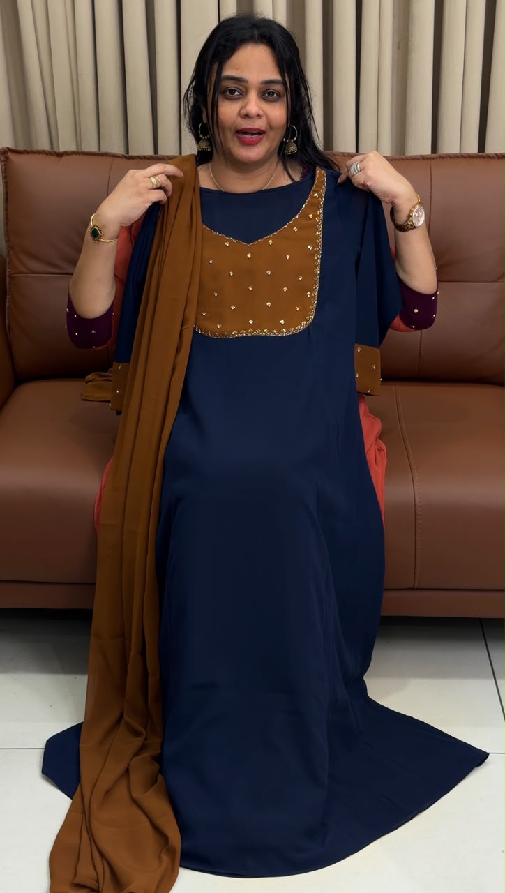 IHA'S IN-HOUSE HAND WORKED SLITTED TOP AND DUPATTA - IHA 34569